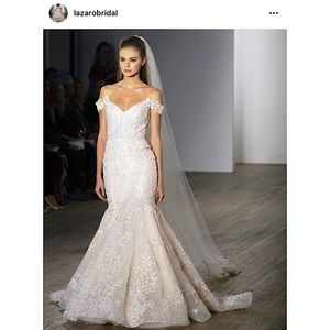 Brand New Lazaro Ines Wedding Gown & Veil